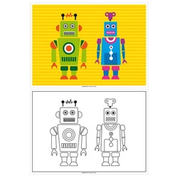 Paper placemats - coloring book "Robot" 31 x 43 cm 250 pcs.