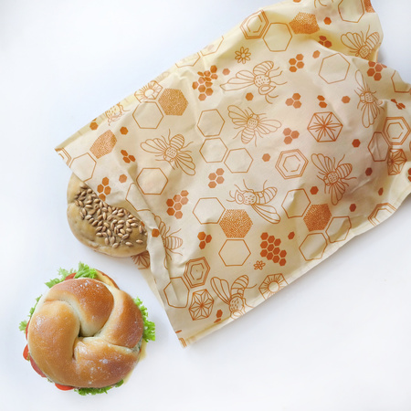 Beeswax bags “Bees” L 23×32 cm, 1 pc.