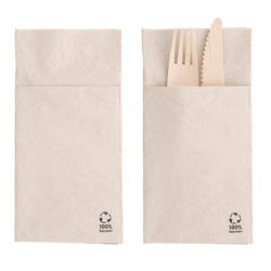 "Recycled" cutlery bags-serviettes 20 x 10 cm 50 pcs.