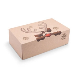 Kraft box with lid "Reindeer" 31 x 22 x 8 cm 50 pcs.