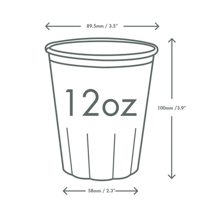 PREMIUM sugar cane mug 350 ml, ¶. 90 mm, 25 pcs.