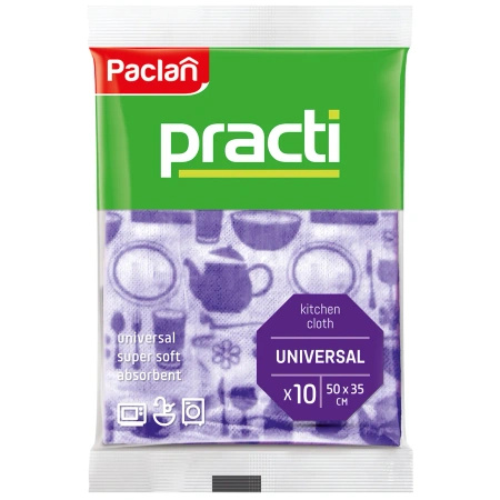Universal cleaning cloths Practi, Paclan, 35 × 50 cm, 10 pcs