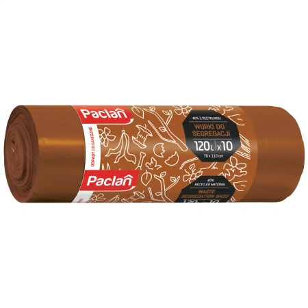 Brown BIO recycling bags Paclan 120L, 70 x 110 cm, 10 pcs
