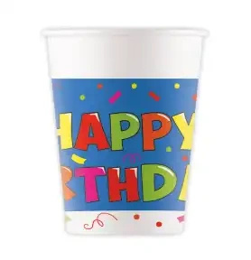 Paper cup “Happy Birthday Kokliko” 200 ml 8 pcs