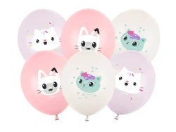 Balony lateksowe "Koci Domek Gabi", mix 30 cm, 6 szt.