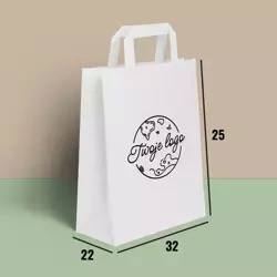 White paper bags 32 x 22 x 25 cm with YOUR IDENTIFICATION! 2000 pcs.