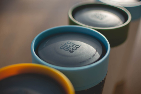 Circular 340 ml reusable mug Black & Distant blue, 1 pc.