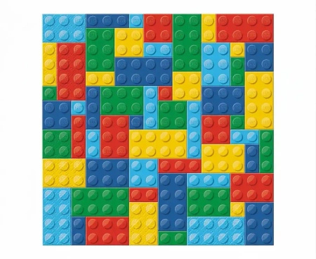 3-Ply Napkins "Colorful Blocks", 33 × 33 cm, 20 pcs