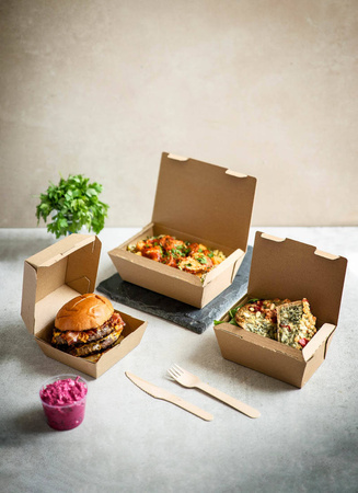 Insulated Cardboard food box 19.5 x 13 x 6 cm, 50 pcs.