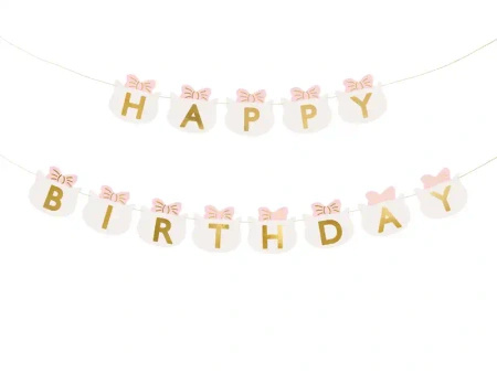 Baner papierowy "Happy Birthday Kotki", 2,8 m, 1 szt.