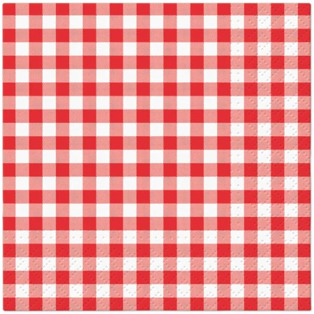 Serwetki 2-warstwowe Gingham Red 25 x 25 cm 100 szt.