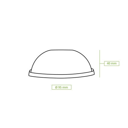 PLA convex lid without hole diameter 95 mm 100 pcs.