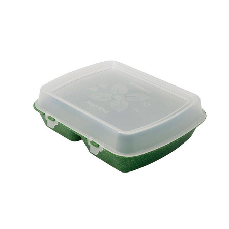 Menuboxes reusable bipartite green 24.5 x 20 x 4.5 cm 60 pcs.