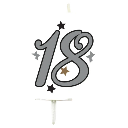 Milestone Birthday Candle "18", 1 pc.