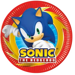Paper plates "Sonic SEGA", 20 cm, 8 pcs