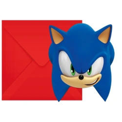 Invitations with envelopes Sonic, 6 pcs.