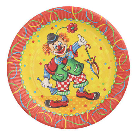 Talerz papierowy okrągły "Clown" 23 cm 50 szt.