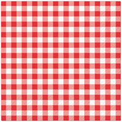 Serwetki 2-warstwowe "Gingham Red" / "Kratka" 33 x 33 cm 50 szt.