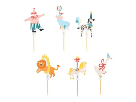 Cupcake Decorations "Circus", 9–11.5 cm, assorted, 6 pcs