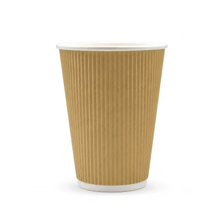 Brown corrugated paper cup, dispersion, 350 ml, dia. 90 mm 25 pcs.