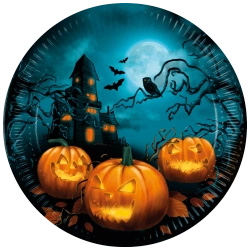 Talerze papierowe "Halloween", 23 cm, 8 szt.