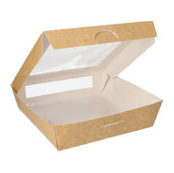 Paper container with window PLA 1500ml 19 x 19 x 5 cm 25 pcs.