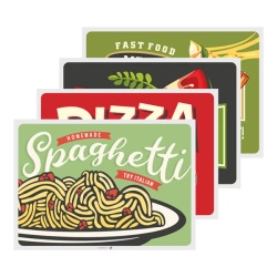 Paper placemats "Vintage Pizza", 31 x 43 cm, 4 x 500 pcs