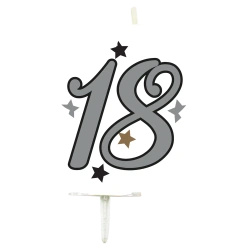 Świeczka urodzinowa Milestone, "18", 1 szt.