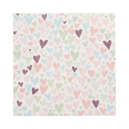 Serwetki 3-warstwowe Hearts 1/4 33 x 33 cm 20 szt.