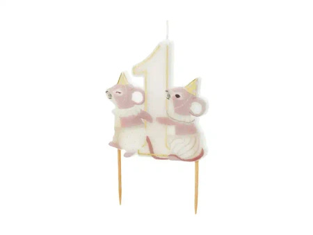 Birthday Candle "1 – Mice", 7.5 cm, 1 pc