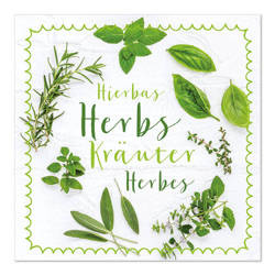 Serwetki 3-warstwowe Mixed Herbs 1/4 33 x 33 cm 20 szt.