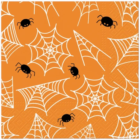 Serwetki 3-warstwowe "Spider's Web / Halloween", 1/4, 33 x 33 cm 20 szt.
