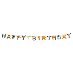 Paper Birthday Banner Zoo, 2 m 1 pc