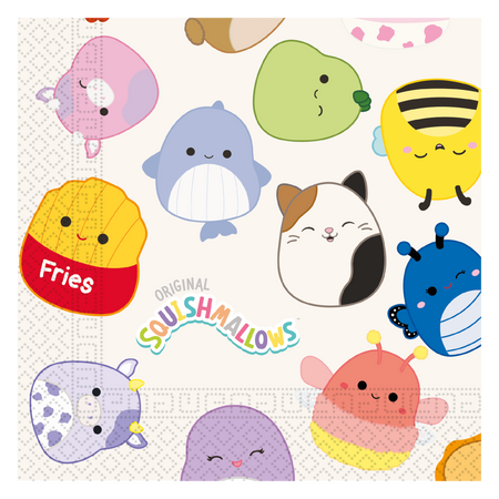 2-ply napkins “Squishmallows”, 33 × 33 cm, 20 pcs