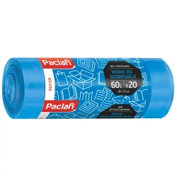Blue paper recycling bags Paclan 60L, 50 x 72 cm, 20 pcs