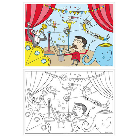 Paper placemats - coloring book "Circus" 31 x 43 cm 250 pcs.