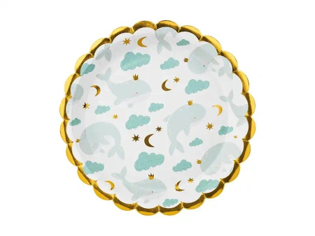 Paper Plates "Whales", 18 cm, 6 pcs