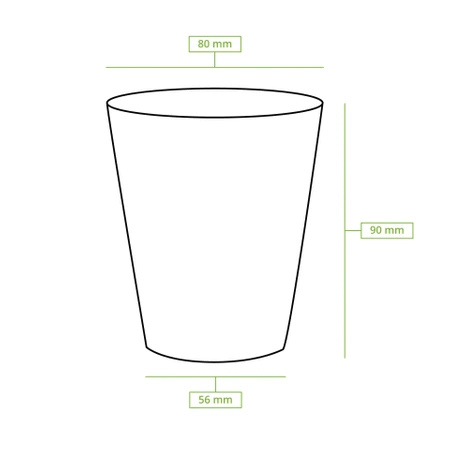 Paper cup kraft dispersion 250 ml, 80 mm dia, 50 pcs.
