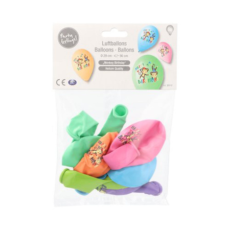 Balony "Happy Birthday" mix 29 cm 6 szt.