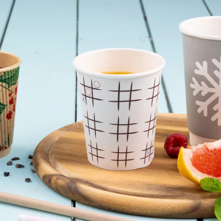 Paper cup dispersion "TicTacToe" 250 ml, ¶. 80 mm 50 pcs.
