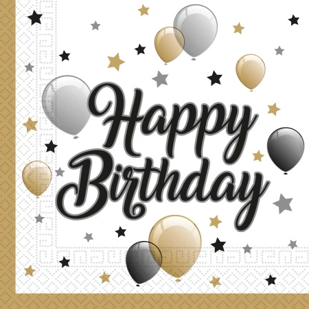 Serwetki 2-warstwowe Milestone Happy Birthday 33x33cm 20 szt