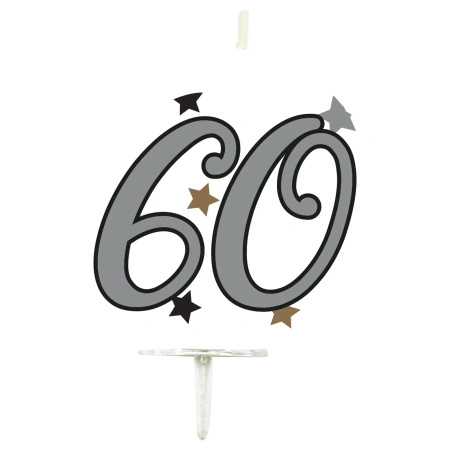 Świeczka urodzinowa Milestone, "60", 1 szt.