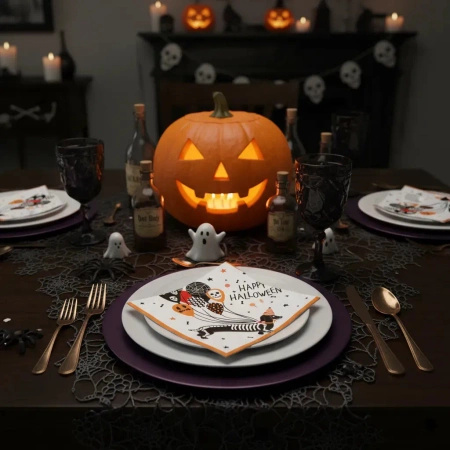 3-layer napkins "Spooky Dachshund / Halloween", 1/4, 33 x 33 cm 20 pcs.