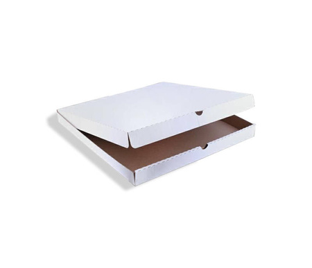 KIT: White pizza box 32 x 32 x 4 cm 100 pcs. + support 100 pcs.