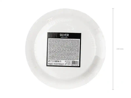 Paper Plates "Silver", 23 cm, 6 pcs