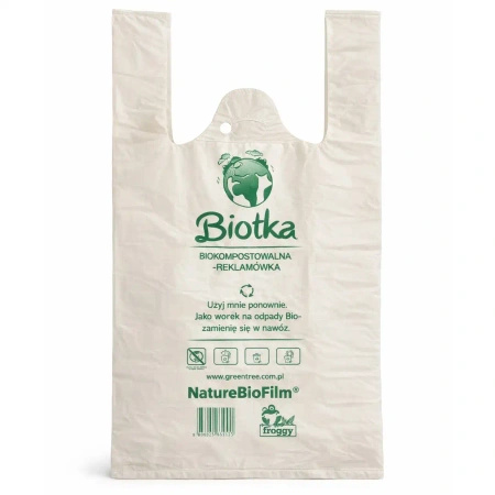 Compostable carrier bags BIOTKA 25+14 x 45 cm, 100 pcs.