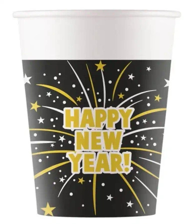 Paper cup “Happy New Year - Flares” 200 ml 8 pcs