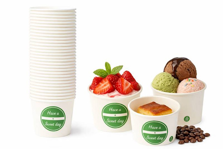 White Paper Ice Cream Cup 350 ml, 45 pcs.