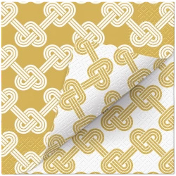 3-Ply Napkins, Double-Sided, "Double Hearts", 1/4 Fold, 33 x 33 cm, 20 pcs