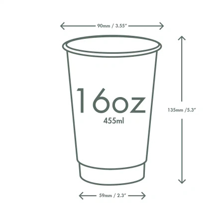 Black Double Wall Paper Cup 450 ml, Ø90 mm 25 pcs